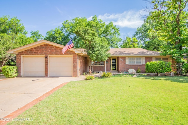 3404 59th St, Lubbock, TX 79413 - single story home with a garage, concrete driveway, a front lawn, and brick siding