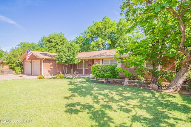 3404 59th St, Lubbock, TX 79413 - single story home with a garage, brick siding, a front lawn, and driveway