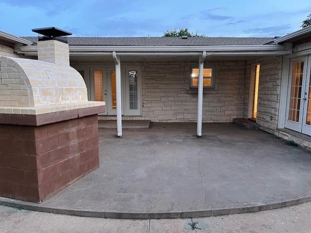 view of patio / terrace featuring french doors