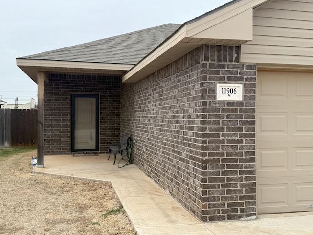 entrance to property with a garage