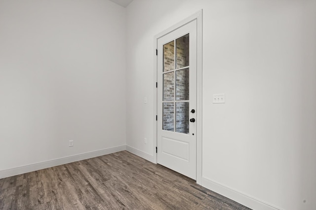 doorway to outside featuring hardwood / wood-style floors