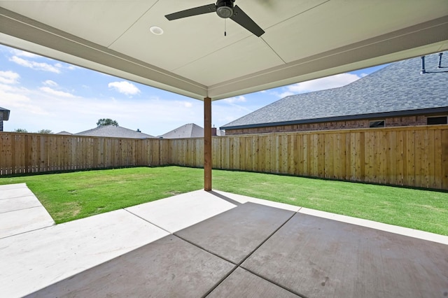 view of patio / terrace with ceiling fan