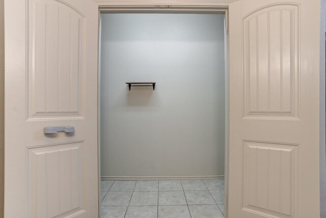 bathroom with tile patterned flooring