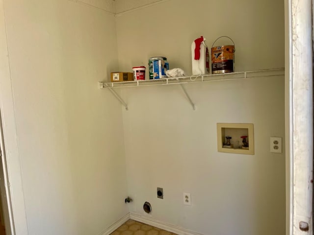 laundry area featuring washer hookup and hookup for an electric dryer