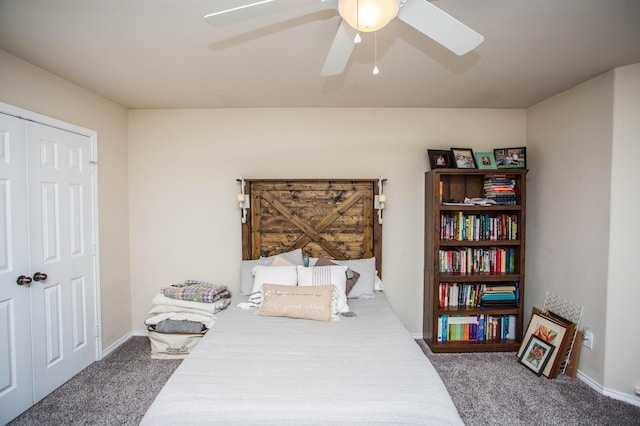 3602 Pontiac Ave, Lubbock, TX 79407 - bedroom with baseboards, a ceiling fan, and carpet flooring