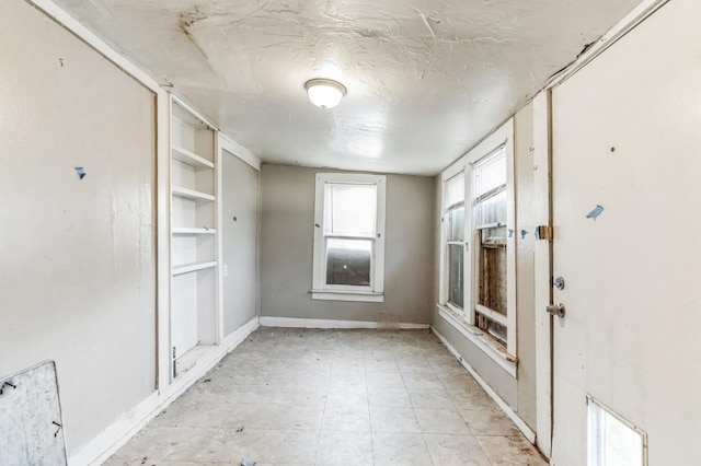 interior space with built in shelves