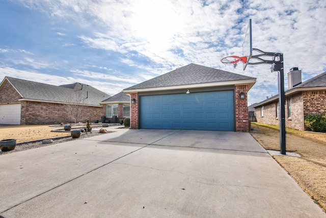 exterior space featuring a garage