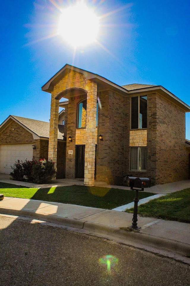 view of front of house with a garage