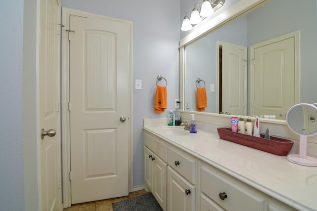 bathroom featuring vanity and tile patterned floors