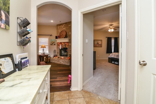 interior space with light tile patterned flooring