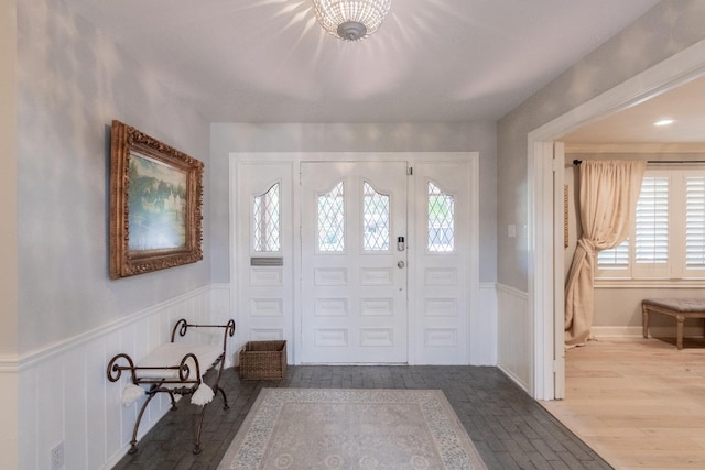 entrance foyer with wood-type flooring