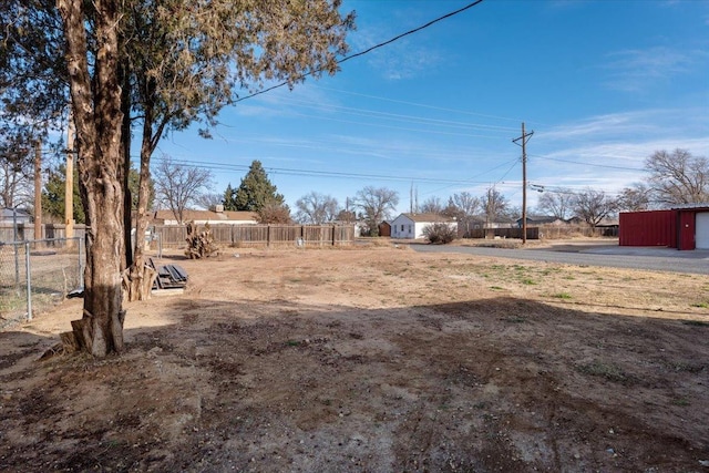 view of yard with fence