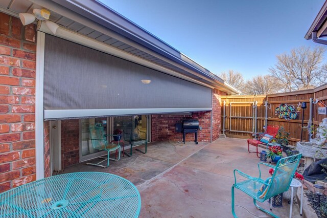 view of patio featuring area for grilling