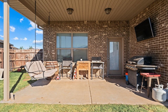 view of patio with grilling area