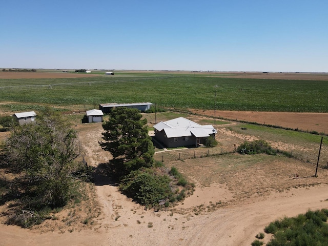 aerial view with a rural view