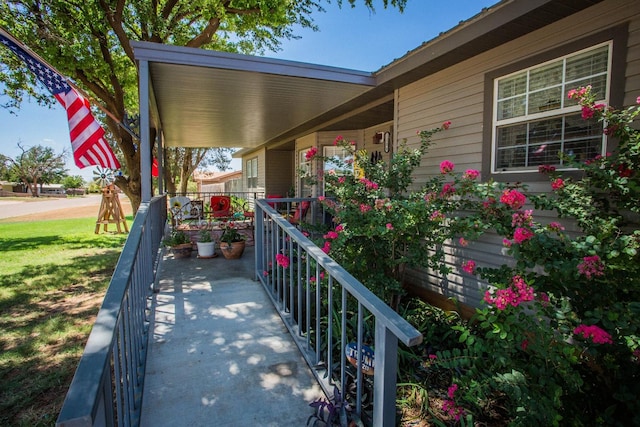 view of patio / terrace with a porch