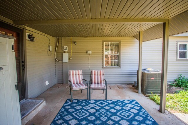 view of patio / terrace with central AC