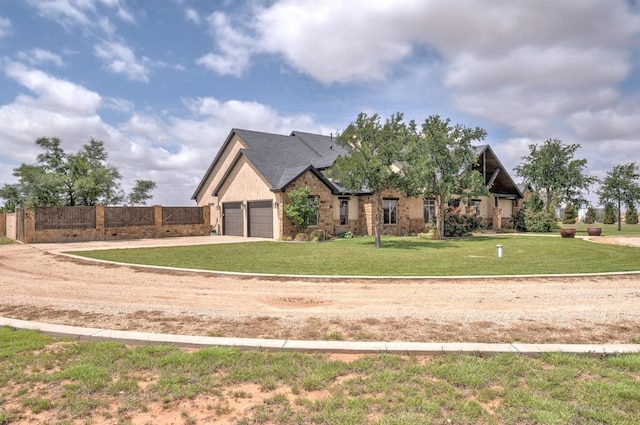 craftsman-style house with a garage and a front yard