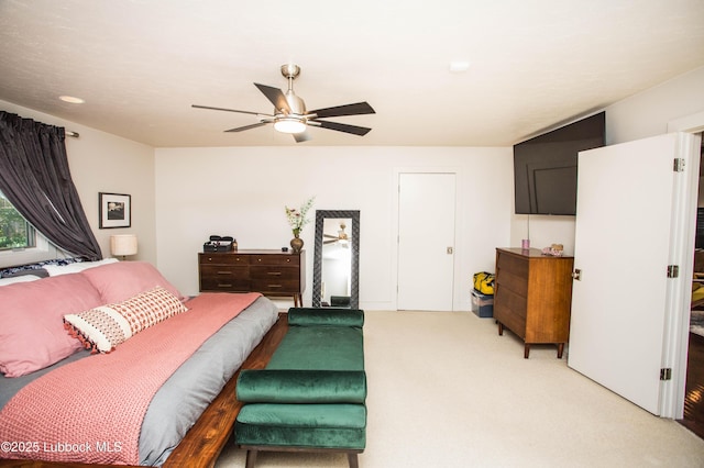4609 10th St, Lubbock, TX 79416 - bedroom with light colored carpet and ceiling fan