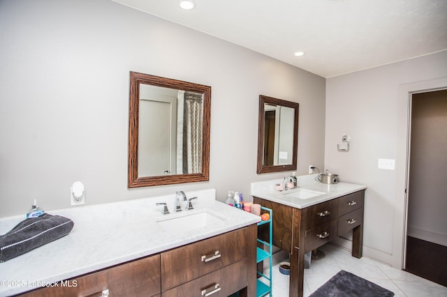 4609 10th St, Lubbock, TX 79416 - full bath with vanity and tile patterned flooring