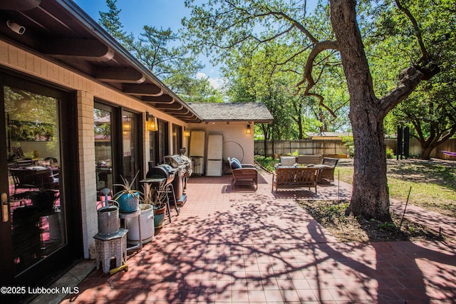 4609 10th St, Lubbock, TX 79416 - view of patio / terrace with an outdoor living space