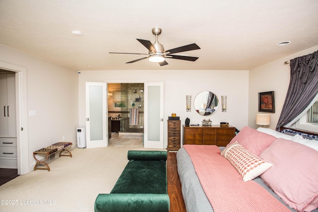 4609 10th St, Lubbock, TX 79416 - carpeted bedroom featuring a ceiling fan and recessed lighting