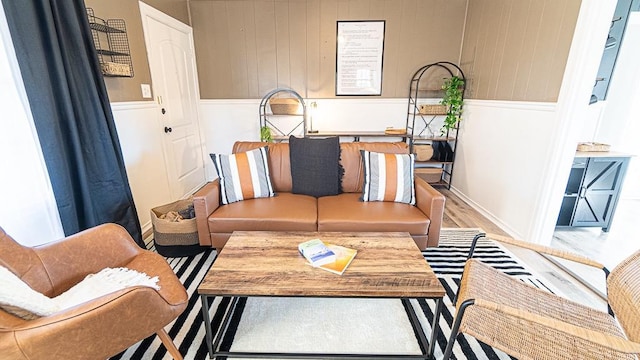 living room with light wood-type flooring