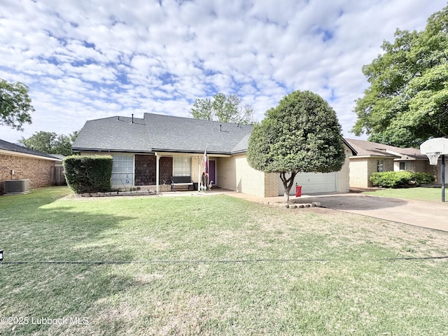 5623 87th St, Lubbock, TX 79424 - view of front of home with cooling unit, driveway, and brick siding