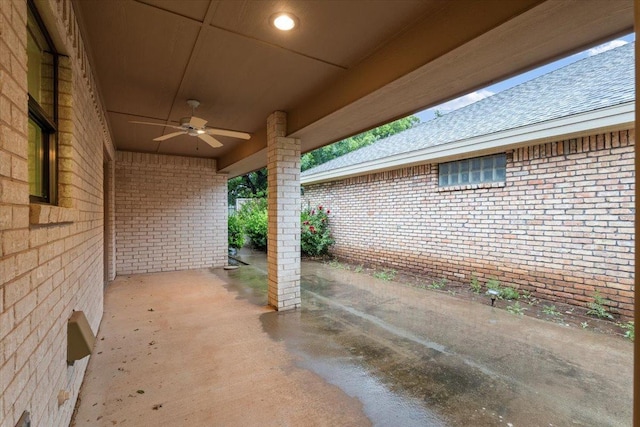 view of patio / terrace with ceiling fan