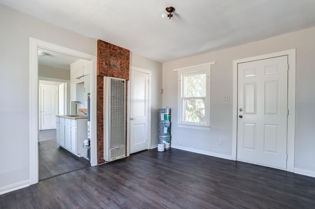 entryway featuring dark wood-type flooring and sink