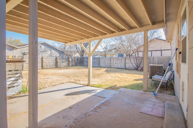 view of patio featuring cooling unit