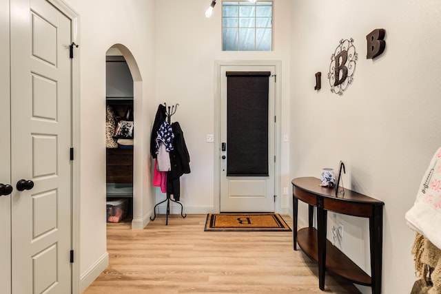 entryway featuring light wood-type flooring