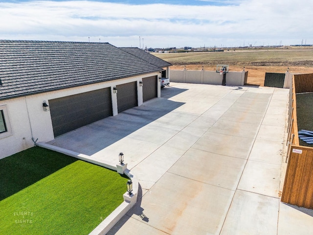 exterior space with a rural view