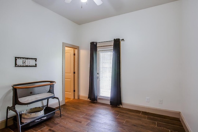 11507 Topeka Ave, Lubbock, TX 79424 - empty room with wood finished floors and a ceiling fan