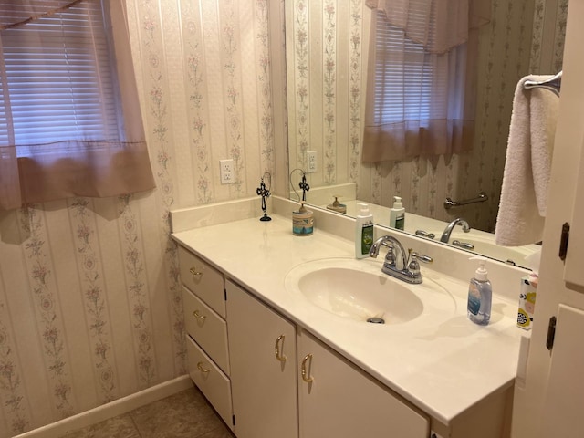 bathroom featuring vanity and tile patterned floors