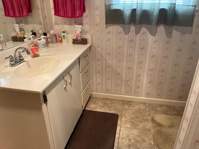 bathroom featuring vanity and tile patterned floors