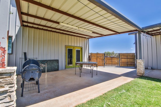 view of patio with french doors