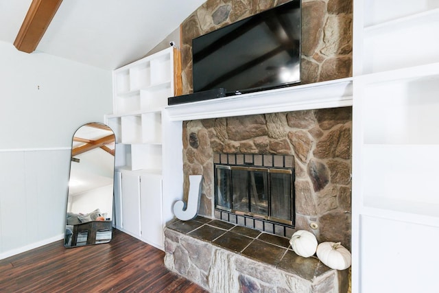 interior details with hardwood / wood-style flooring and a fireplace