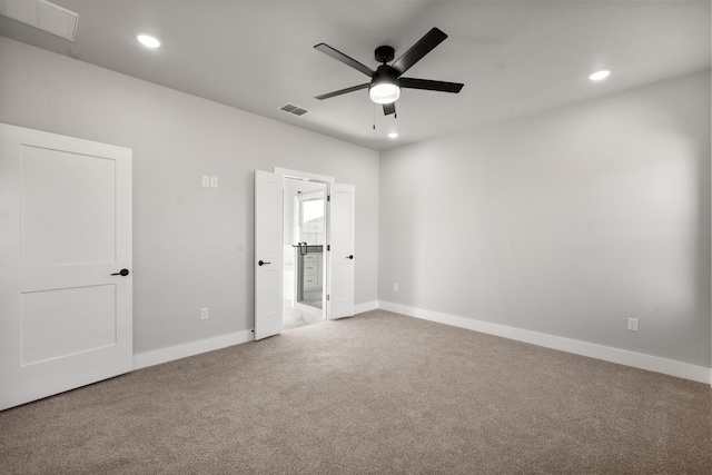 7814 96th St, Lubbock, TX 79424 - unfurnished bedroom with carpet, recessed lighting, baseboards, and ceiling fan