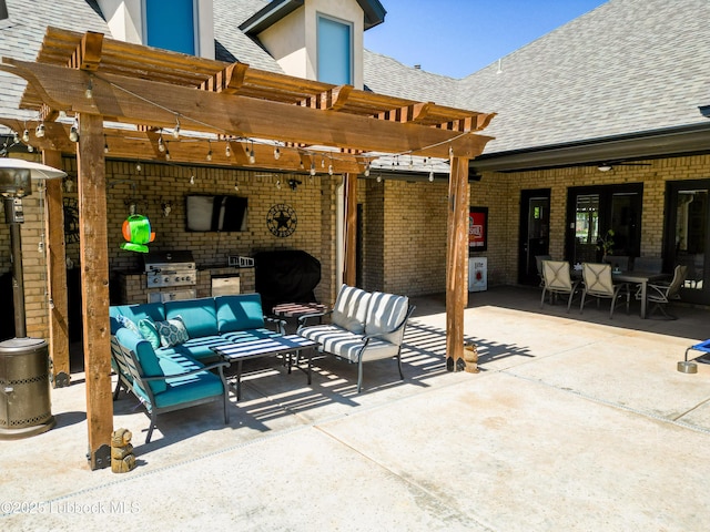 11707 Uxbridge Ave, Lubbock, TX 79424 - view of patio with outdoor lounge area and a pergola