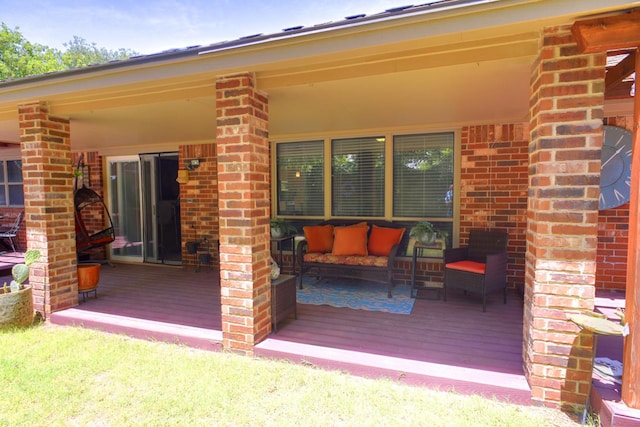 3423 94th St, Lubbock, TX 79423 - wooden terrace featuring outdoor lounge area
