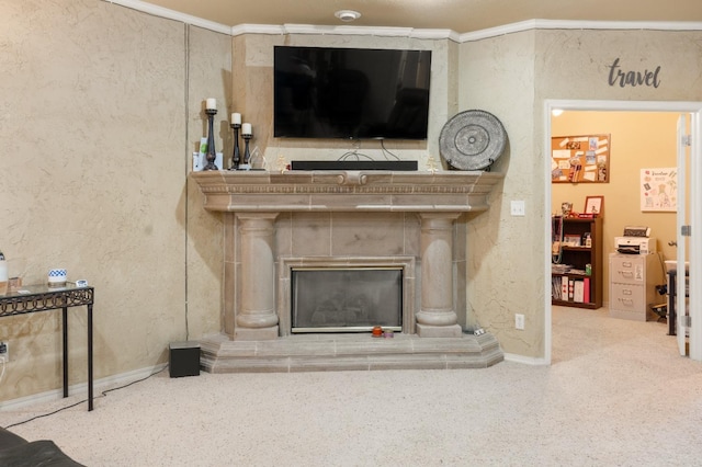 living room featuring carpet floors