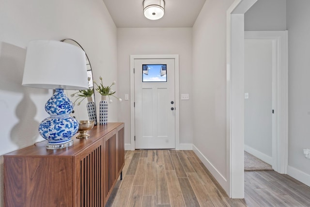 entrance foyer with light hardwood / wood-style flooring