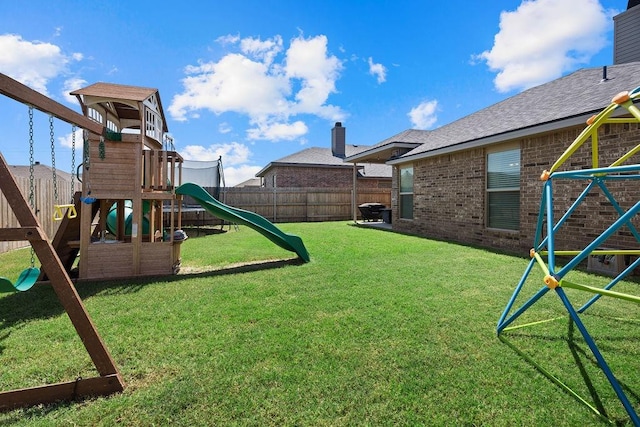 view of yard featuring a playground