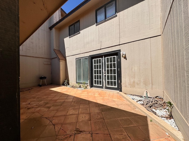 exterior space featuring a patio and french doors