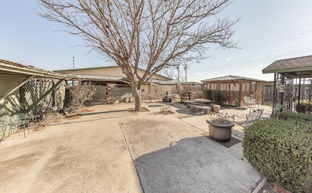 view of yard featuring a gazebo and a patio