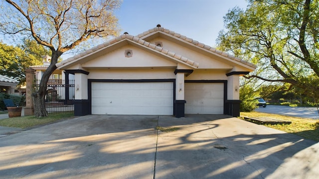 view of front of house with a garage