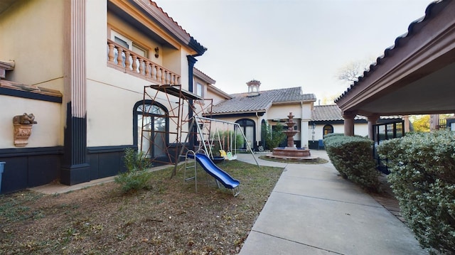 exterior space with a playground