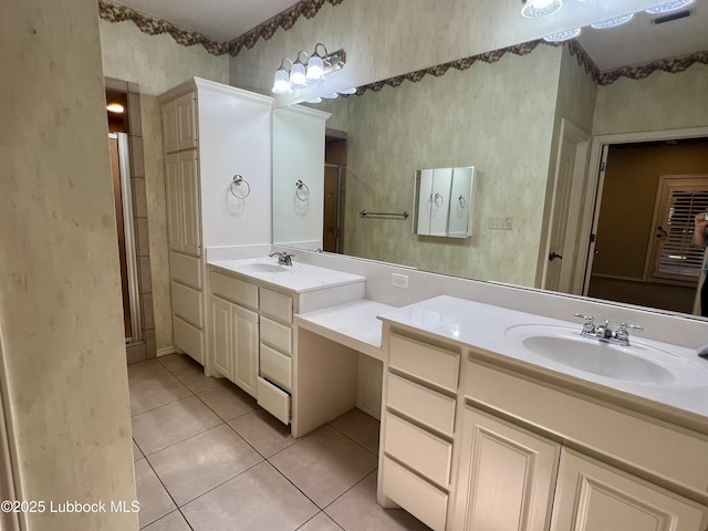 9802 Toledo Ave, Lubbock, TX 79424 - full bath with tile patterned floors and vanity