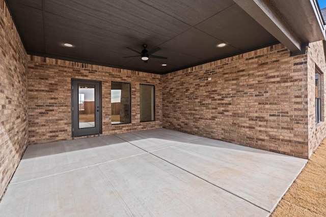 view of patio / terrace featuring ceiling fan